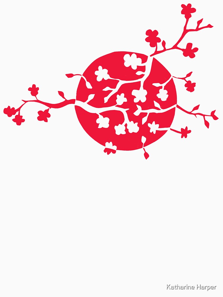 Japan flag and cherry blossom by Kcreations