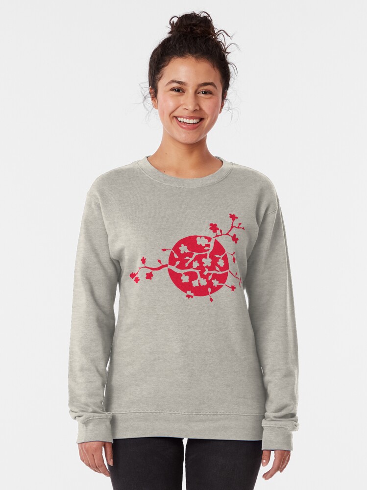 Alternate view of Japan flag and cherry blossom Pullover Sweatshirt
