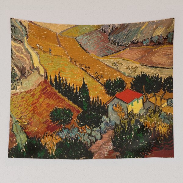 Artikelvorschau, Landschaft mit Haus und Pflüger, von Gogh, Vincent van entworfen und verkauft von Irina Polyanskaya.