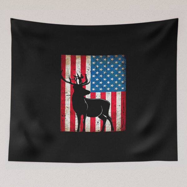 Item preview, Deer Hunting America Flag Vintage designed and sold by romboshirt.