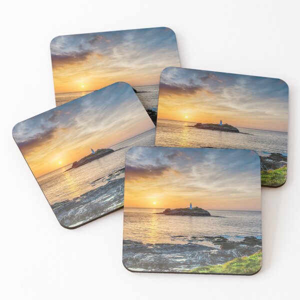 Item preview, Sunset Over Godrevy Lighthouse designed and sold by silvcurl09.