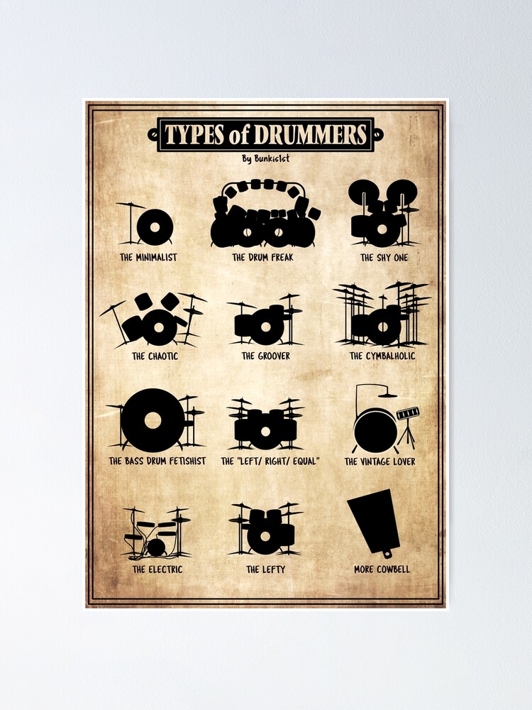 "Types of Drummers" Poster for Sale by Bunkis1st Redbubble