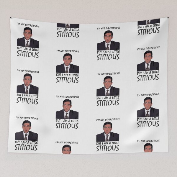 Item preview, "I'm not superstitious... But I am a little stitious" - Michael Scott  designed and sold by Only-TheOffice.