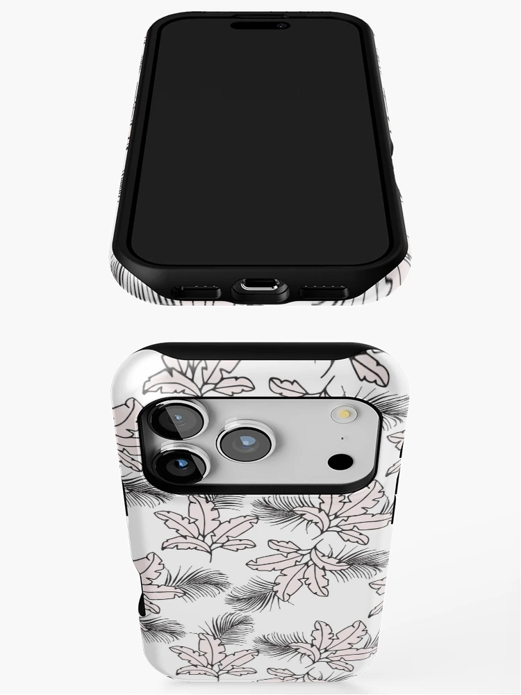 Thumbnail 3 of 4, iPhone Case, Pink leafs pattern designed and sold by Radoi Florin.