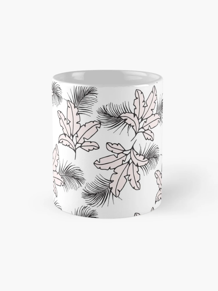Thumbnail 4 of 6, Coffee Mug, Pink leafs pattern designed and sold by Radoi Florin.