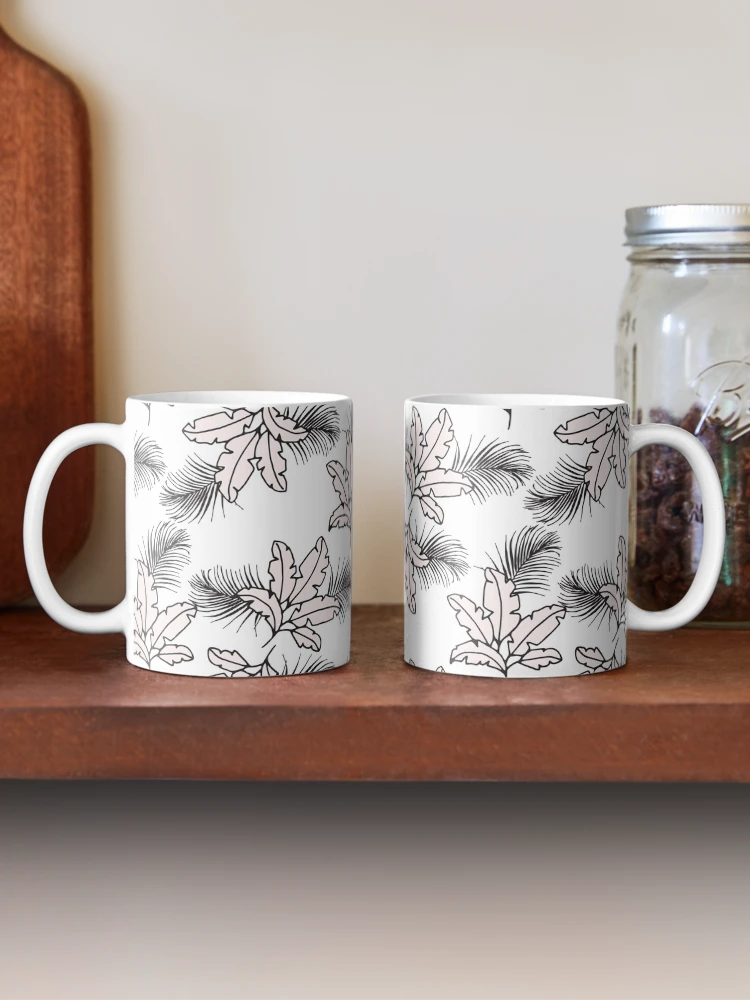 Thumbnail 2 of 6, Coffee Mug, Pink leafs pattern designed and sold by Radoi Florin.