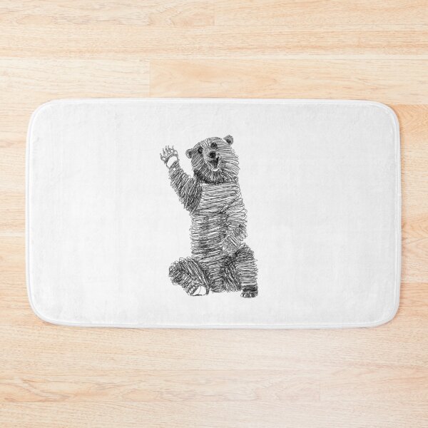 Item preview, waving bear doodle designed and sold by bearly-creative.