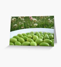 Edamame on a Plate in the Grass Greeting Card