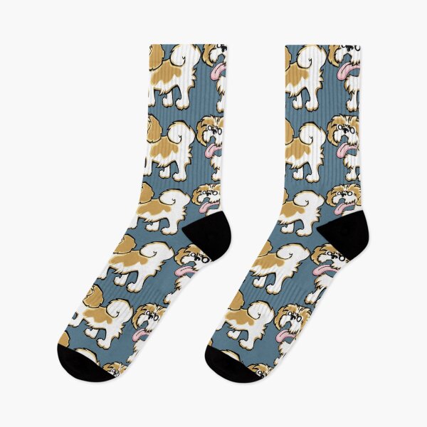 Item preview, Shih Tzu - Gold and White (Full Body) BLUE BG designed and sold by TheChicken.