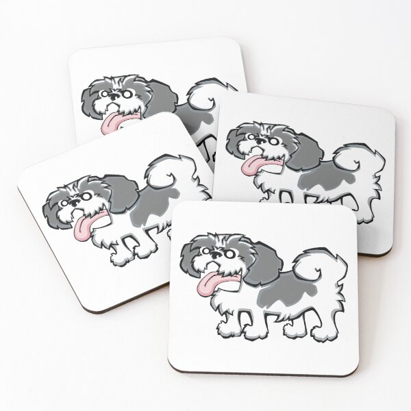 Item preview, Shih Tzu - Grey and White (Full Body) WHITE BG designed and sold by TheChicken.