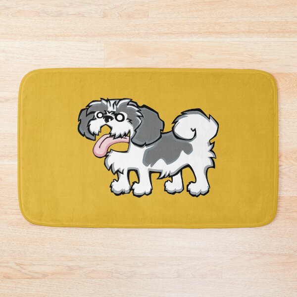 Item preview, Shih Tzu - Grey and White (Full Body) YELLOW BG designed and sold by TheChicken.