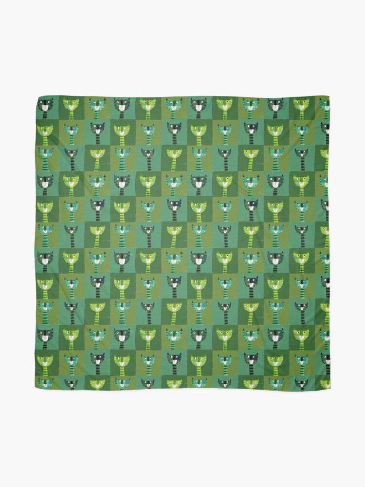 Alternate view of Green Cats Scarf