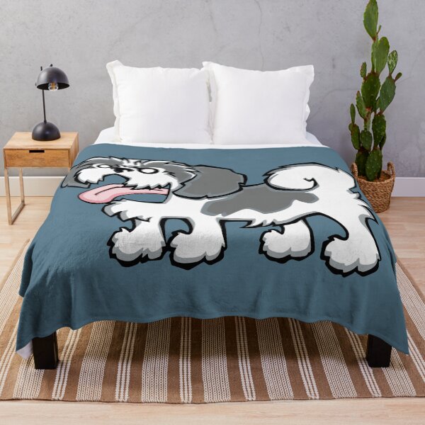 Item preview, Shih Tzu - Grey and White (Full Body) BLUE BG designed and sold by TheChicken.