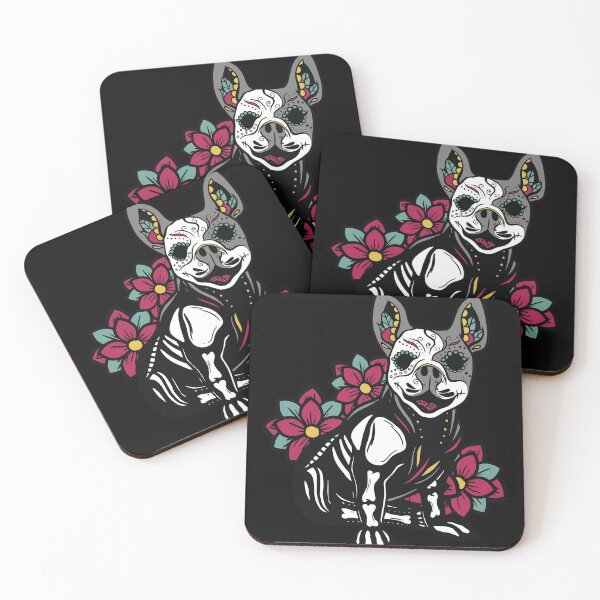 Item preview, Cute skeleton pug with flowers designed and sold by Frergo.