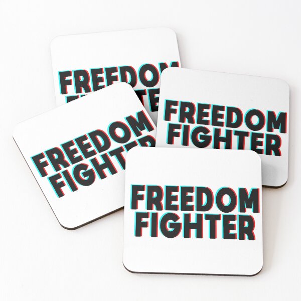 Item preview, Freedom Fighter (Retro Red Blue 3D Anaglyph Glitch Effect) designed and sold by SassyClassyMe.