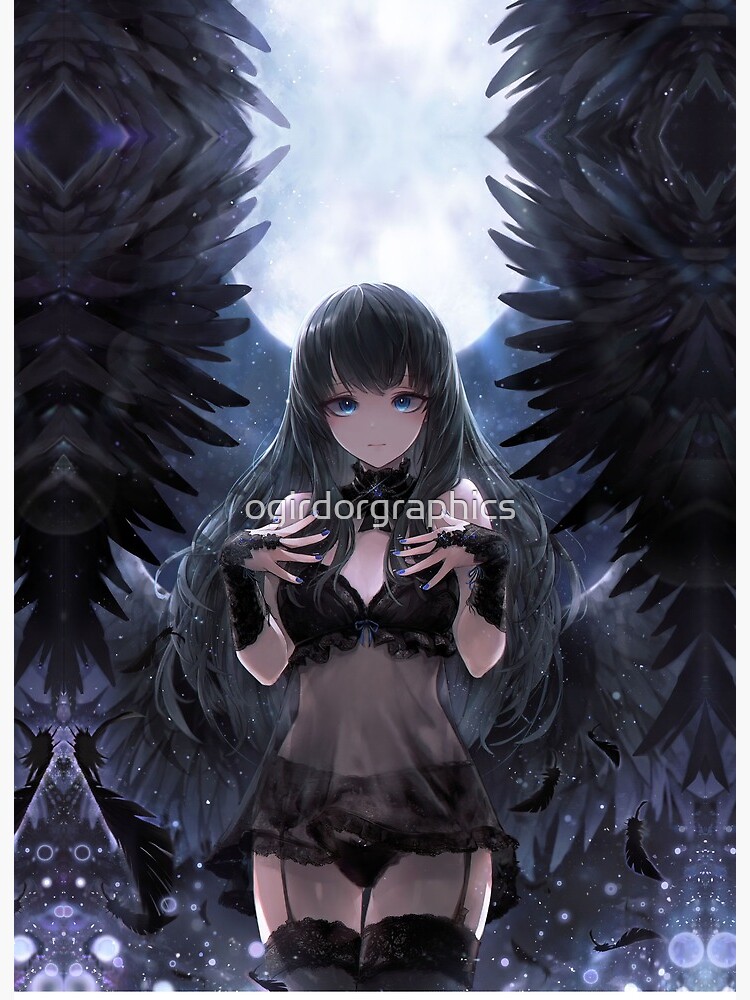 dark hair, closed eyes, short hair, NaomasaP, anime, anime girls, wings,  angel, artwork