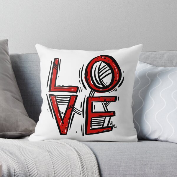Love Black and Red ink Throw Pillow