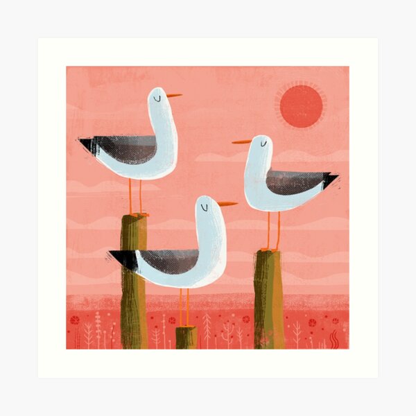 Three Gulls Art Print