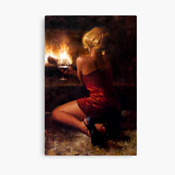 Near the Flames Canvas Print