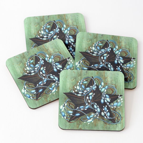 Item preview, Black Barn Star - Blue Berries De Vine designed and sold by JanineRileyArt.