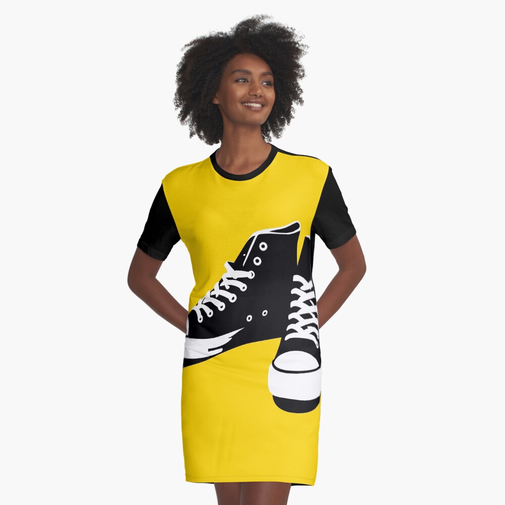 Zapatillas negro-blanco Vestido camiseta