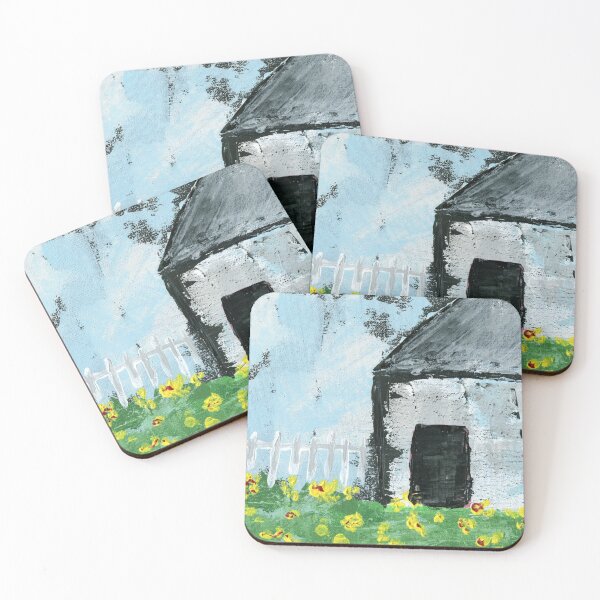 Item preview, Little white house | Americana folk art designed and sold by AnissaF.