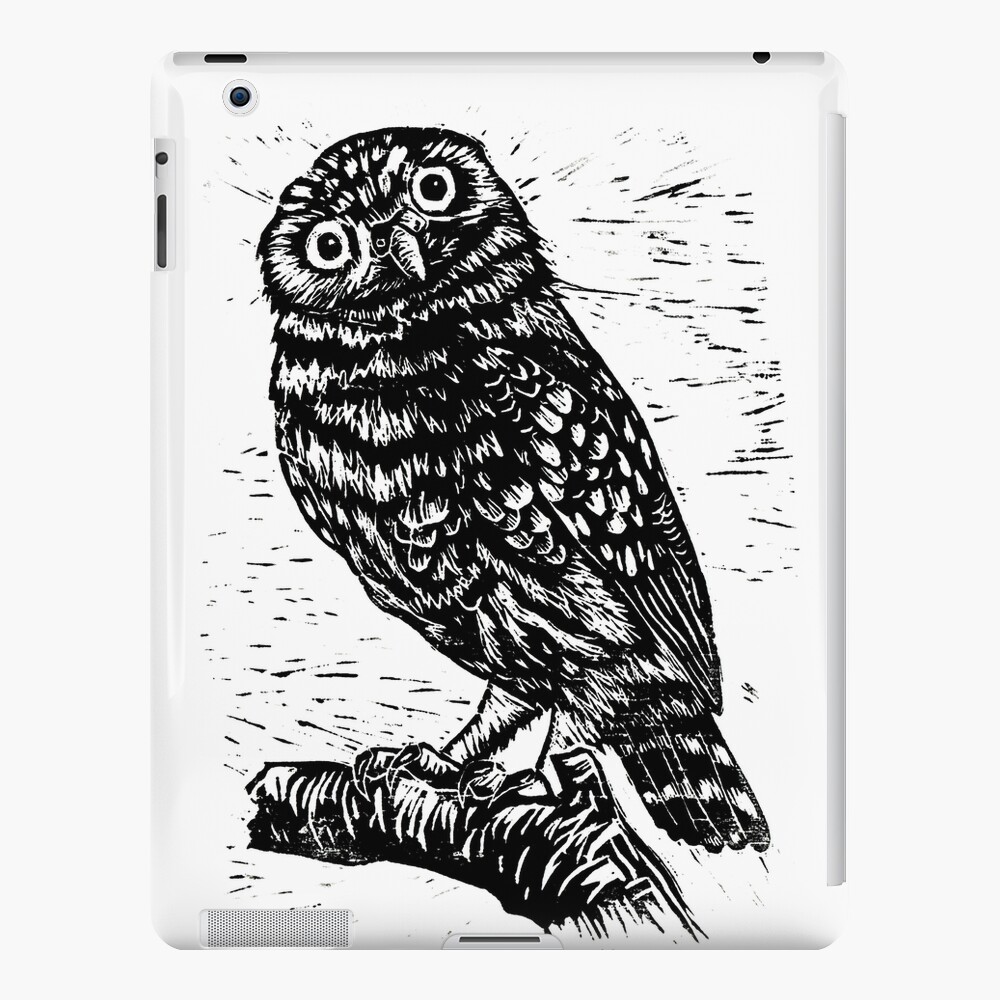 Owl Cutting Board, Vintage Inspired Owl Pattern Invisible to Prey Nocturnal Mimicking Predator, Decorative Tempered Glass Cutting and Serving Board