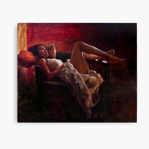 Sitting by the Fire Canvas Print