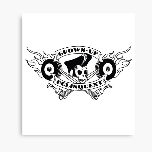 Grown-Up Delinquent on White Canvas Print