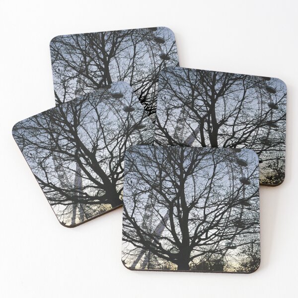 Item preview, London Eye view thru trees near it designed and sold by santoshputhran.