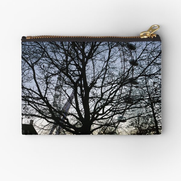 London Eye view thru trees near it Zipper Pouch