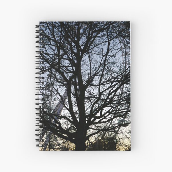 London Eye view thru trees near it Spiral Notebook