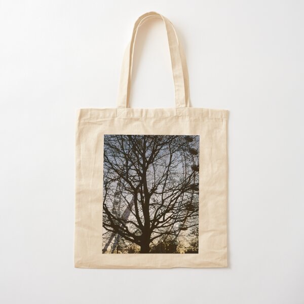 London Eye view thru trees near it Cotton Tote Bag