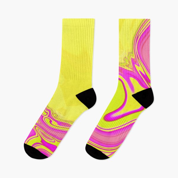 Item preview, 1980s preppy hot pink yellow swirls mid century modern  designed and sold by LEILA ART SPACE.