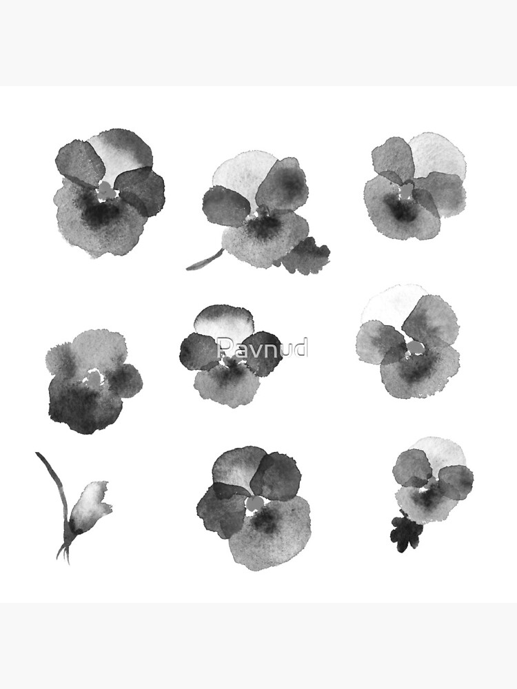 Tarjetas de felicitación «Pequeñas flores blancas y negras - Pegatinas» de  Pavnud | Redbubble