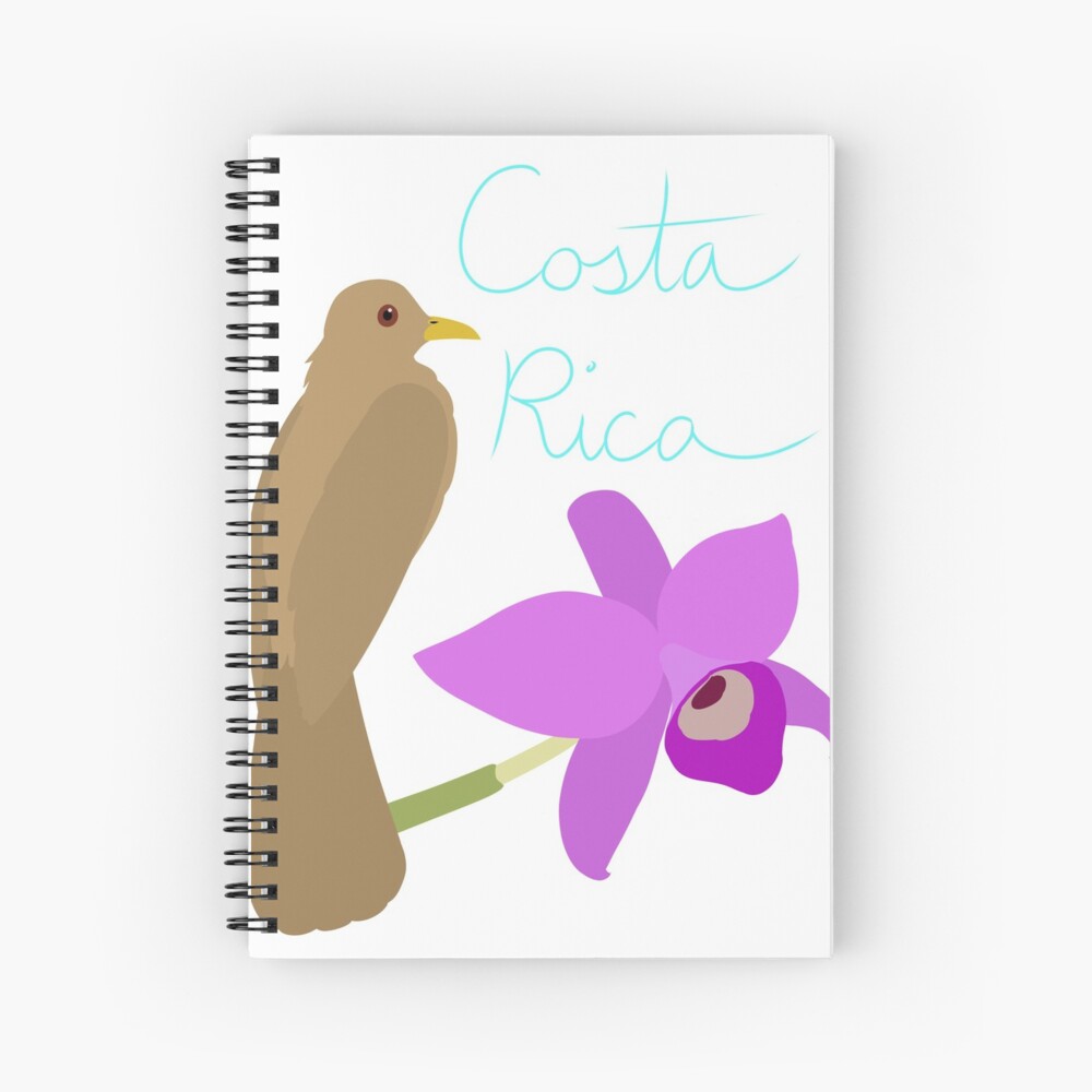 Costa Rica: Guaria Morada and Clay Colored Thrush Spiral Notebook
