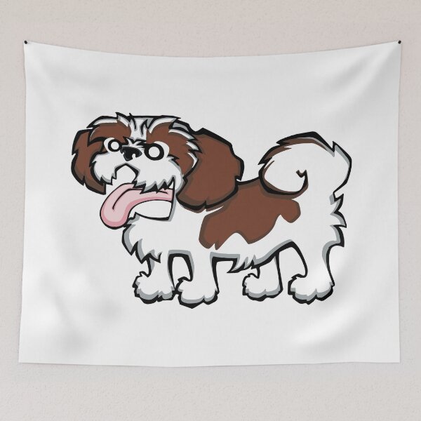 Item preview, Shih Tzu - Red and White (Full Body) WHITE BG designed and sold by TheChicken.