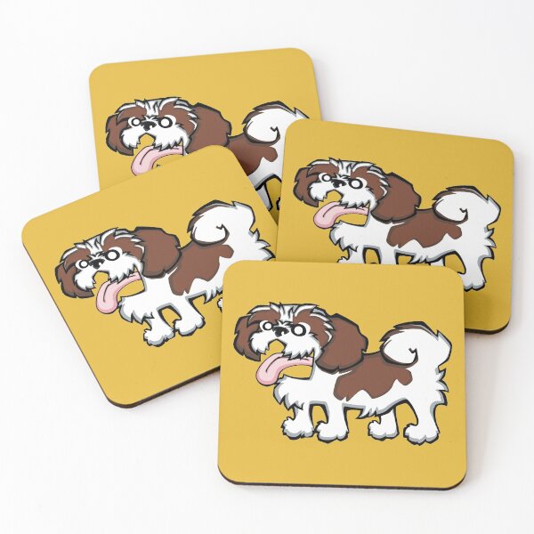 Item preview, Shih Tzu - Red and White (Full Body) YELLOW BG designed and sold by TheChicken.