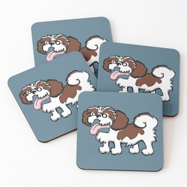 Item preview, Shih Tzu - Red and White (Full Body) BLUE BG designed and sold by TheChicken.