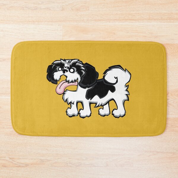 Item preview, Shih Tzu - Black and White (Full Body) YELLOW BG designed and sold by TheChicken.