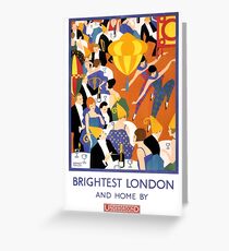 Brightest London Vintage Poster Restored Greeting Card