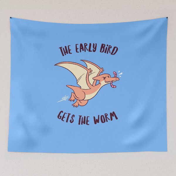 Item preview, The Early Bird Gets The Worm Pterodactyl designed and sold by Yipptee Shirts.