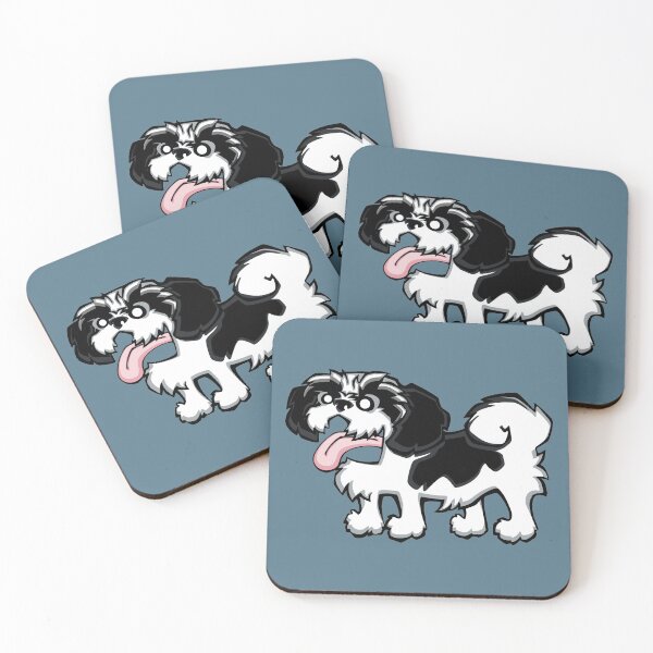 Item preview, Shih Tzu - Black and White (Full Body) BLUE BG designed and sold by TheChicken.