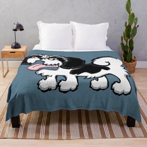 Item preview, Shih Tzu - Black and White (Full Body) BLUE BG designed and sold by TheChicken.