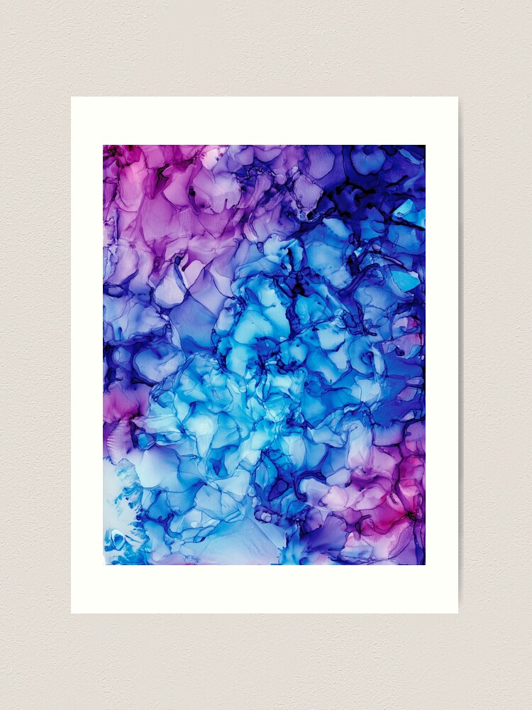 Purple Splash: Original Abstract Alcohol Ink Painting Art Print