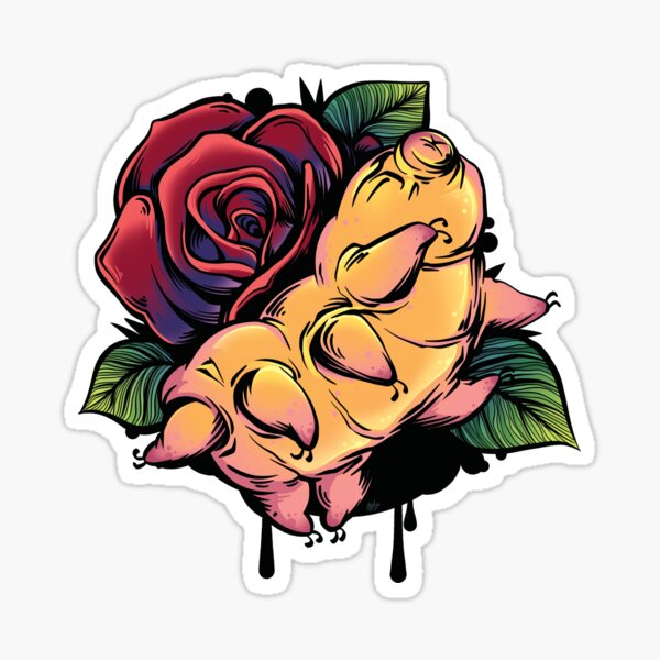 Tardigrade Rose Colorful Tattoo Sticker
