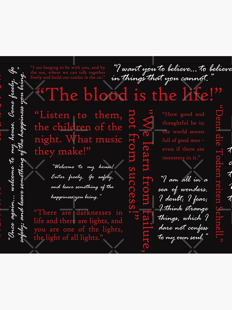 "Dracula Quotes The Blood is the Life!" Throw Blanket for Sale by mymymagic Redbubble
