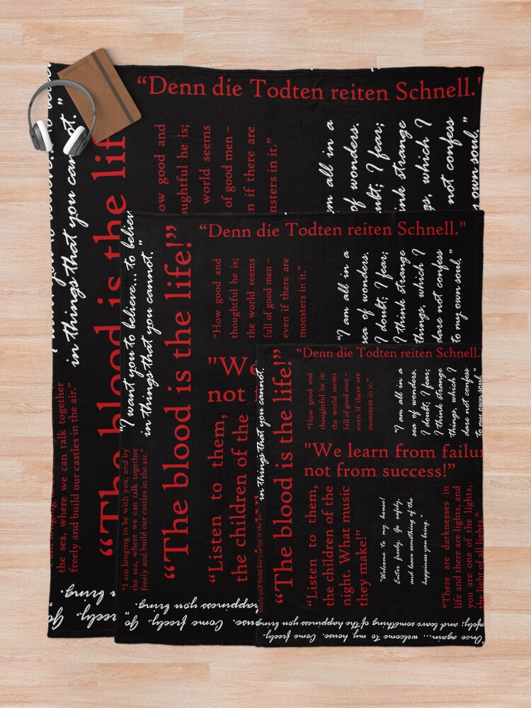 "Dracula Quotes The Blood is the Life!" Throw Blanket for Sale by mymymagic Redbubble