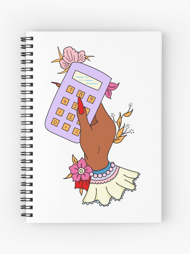 Cuaderno de espiral «Copia de la calcomanía retro de la mano, floral,  estadística, matemática, matemática,» de rosalynnllc | Redbubble