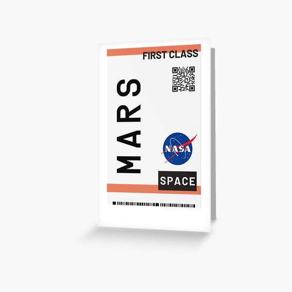 Best Seller - Mars plane ticket nasa Greeting Card